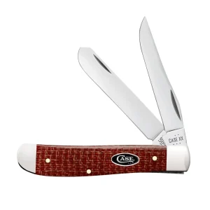 Case Knives Smooth Dark Red Burlap Micarta CS Mini Trapper Knife