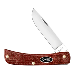 Case Knives Smooth Dark Red Burlap Micarta CS Sod Buster Jr.