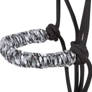 Cashel Braided Rope Halter with Lead 8 Ft Lead Black