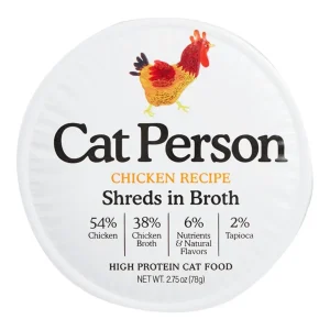 Cat Person Cat Bowl Booster Wet Cat Food - Chicken Shreds in Broth, 2.75 oz, 24 ct