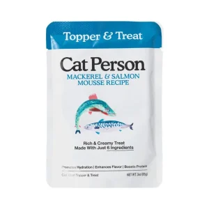 Cat Person Cat Mousse Grain-Free Wet Cat Food Topper - Mackerel and Salmon, 3 oz, 12 ct