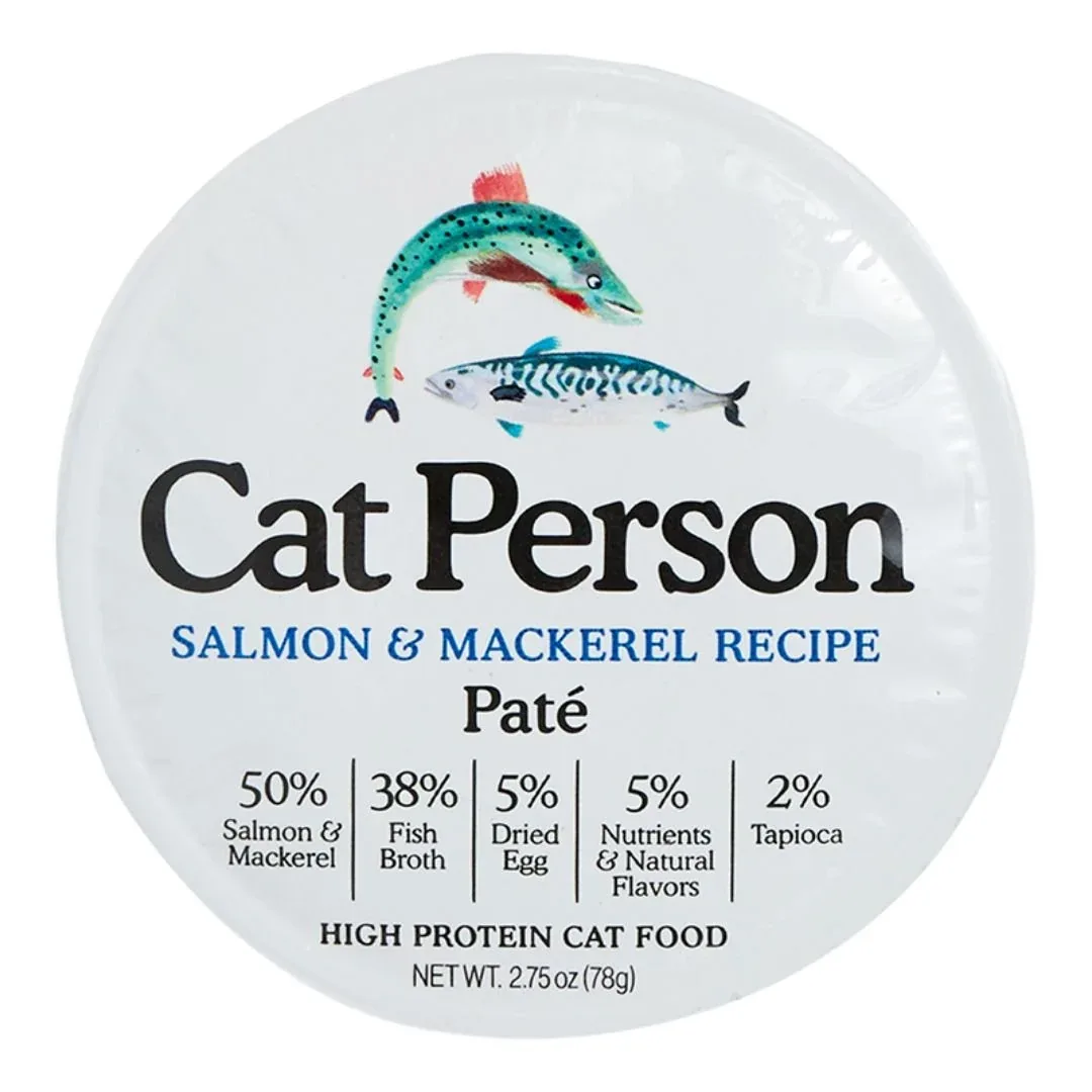 Cat Person Cat Pate Wet Cat Food - Salmon & Mackerel, 2.75 oz, 24 ct
