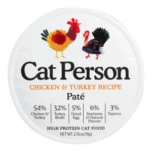Cat Person Chicken & Turkey Grain-Free Pate Wet Cat Food, 2.75 oz, 24 ct