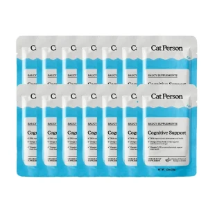 Cat Person Cognitive Support Lickable Cat Supplement - Chicken & Salmon Puree, 1.05 oz (14 Pouches)