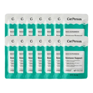 Cat Person Immune Support Lickable Cat Supplement - Turkey & Salmon Puree, 1.05 oz (14 Pouches)