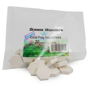 Ceramic Coral Frag HexaDisks 1.25" (20 pc) - Oceans Wonders
