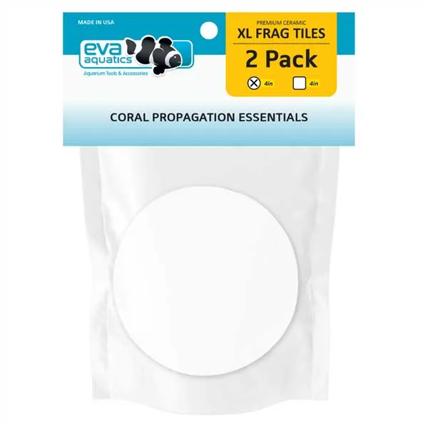 Ceramic Frag 4" Round Tile (2 pack) WHITE - Eva Aquatics