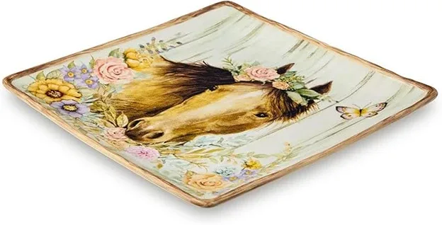 Certified International Corp Rosewood Ranch Horse 12.5in. Square Platter - Image 2