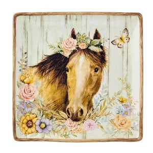 Certified International Corp Rosewood Ranch Horse 12.5in. Square Platter