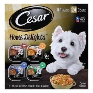 Cesar Filets In Gravy Prime Rib Flavor Wet Dog Food 24Ea/3.5 Oz, 24 Pk