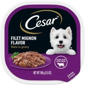 CESAR® GOURMET FILETS® Filet Mignon Flavor 3.5oz Tray