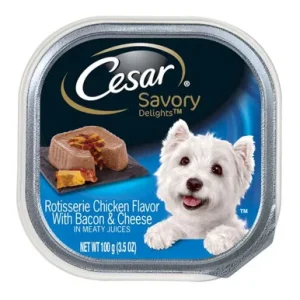 Cesar Rotisserie Chicken With Bacon and Cheese Dog Food 24Ea/3.5 Oz, 24 Pk