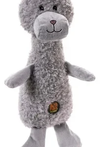 Charming Pet Products Scruffles Bunny Plush Dog Toy Gray Small