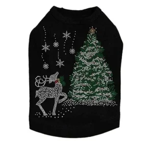 Christmas Tree with Reindeer Dog Tank - Many Colors