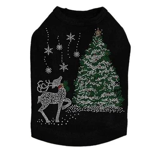 Christmas Tree with Reindeer Dog Tank - Many Colors