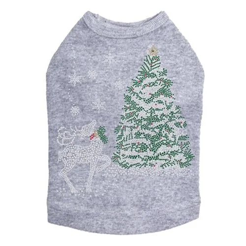 Christmas Tree with Reindeer Dog Tank - Many Colors - Image 2