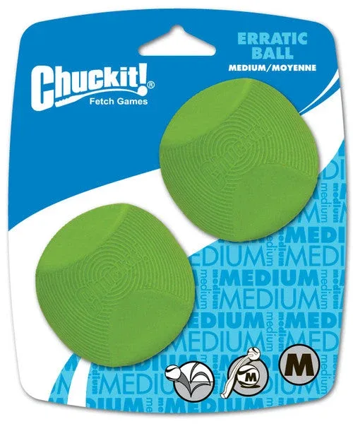 Chuckit! Erratic Dog Toy Ball Green 2pk MD - Image 2