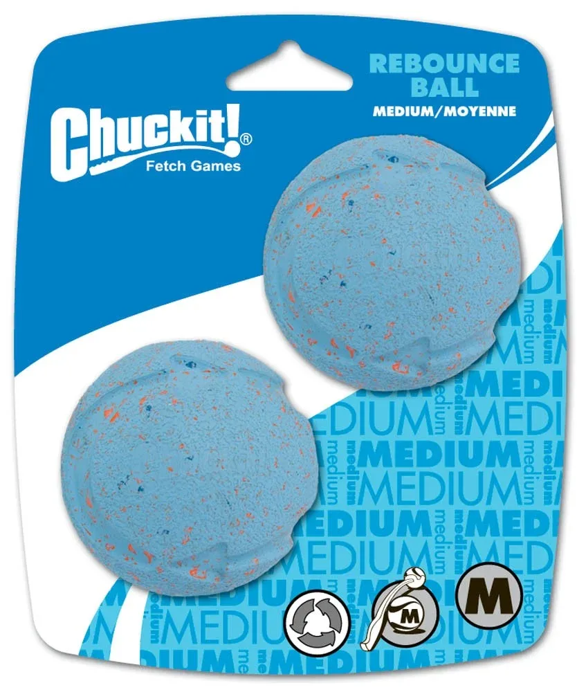 Chuckit! Rebounce Ball Dog Toy, Medium, Recycled Rubber, 2-Count