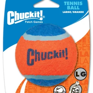 Chuckit! Tennis Ball Dog Toy Shrink Sleeve Blue/Orange LG 1pk