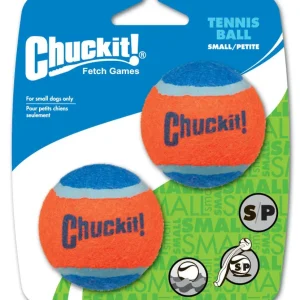 Chuckit! Tennis Ball Dog Toy Shrink Sleeve Blue/Orange SM 2pk