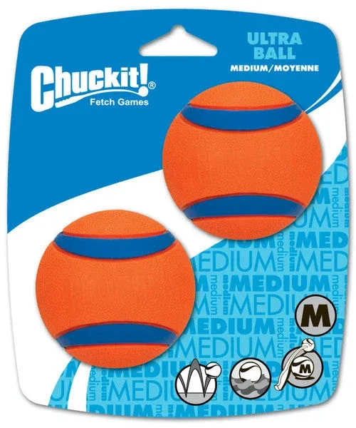 Chuckit! Ultra Ball Dog Toy Blue/Orange 2pk MD - Image 2