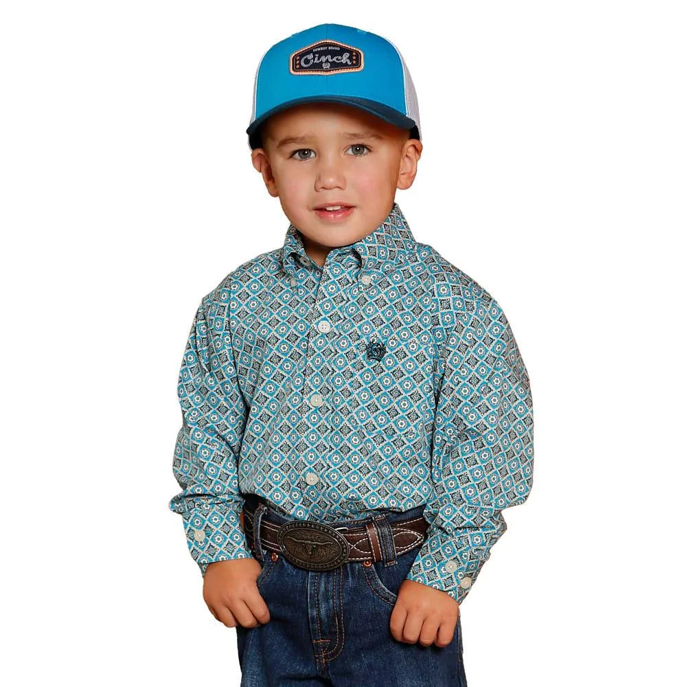 Cinch Baby Boy's Blue Print Shirt