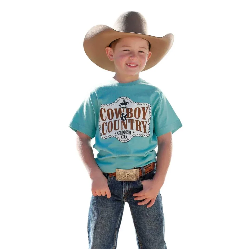 Cinch Boy's Blue Cowboy Country Tee Shirt