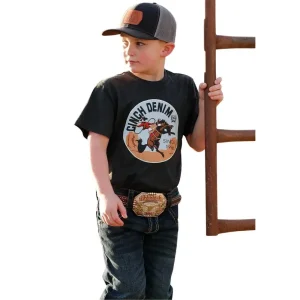Cinch Boy's Charcoal Bucking Horse Logo Tee Shirt