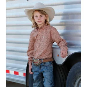 Cinch Boy's Coral Print Shirt