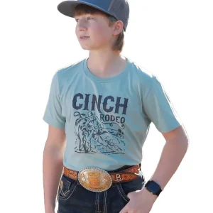 Cinch Boy's Green Rodeo Graphic Short Sleeve Tee Shirt