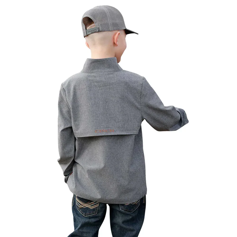Cinch Boy's Grey 1/4 Zip Wind Breaker - Image 2