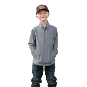 Cinch Boy's Grey 1/4 Zip Wind Breaker