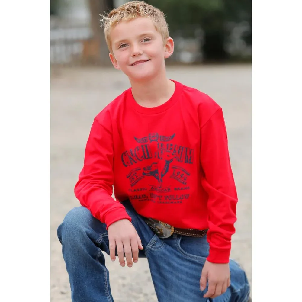 Cinch Boys Lead Don`t Follow Long Sleeve Tee