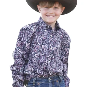 Cinch Boys Mulberry Paisley Shirt