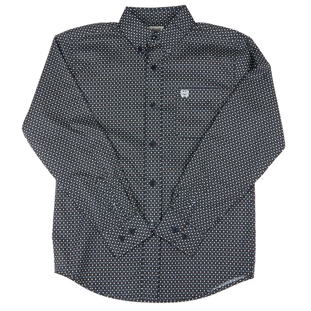 Cinch Boy's Navy Dot Print Shirt - Image 2