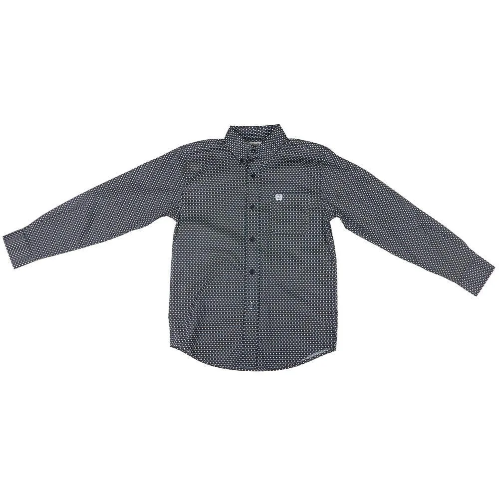 Cinch Boy's Navy Dot Print Shirt