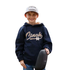 Cinch Boy's Navy Logo Hoodie