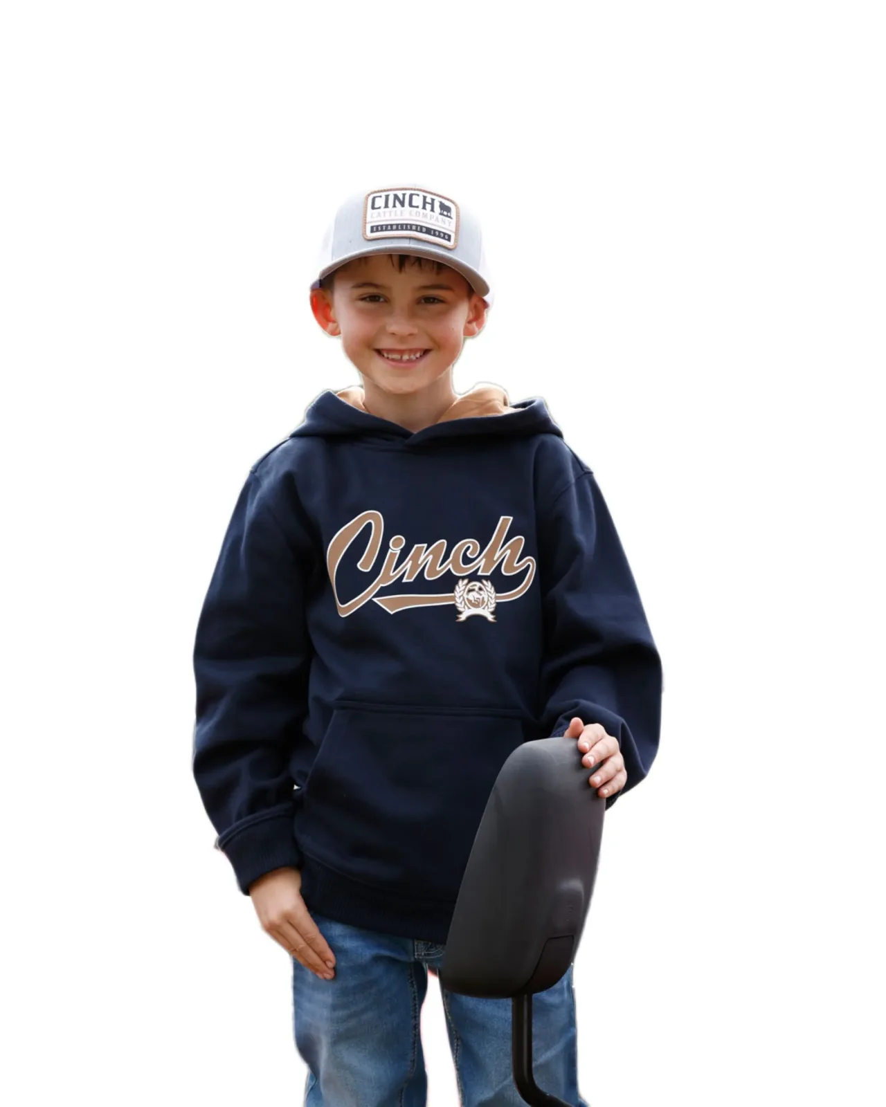 Cinch Boy's Navy Logo Hoodie
