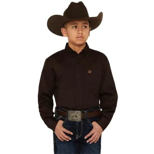 Cinch Boy's Solid Brown Shirt
