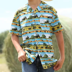 Cinch Boy's Tractor Hayin' Season Button Shirt