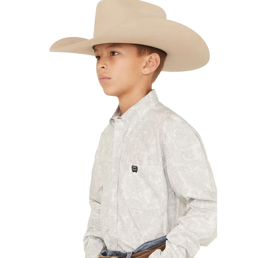 Cinch Boy's White Paisley Print Shirt - Image 2