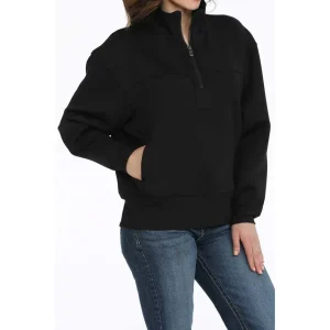Cinch Ladies Black 1/4 Zip Pullover
