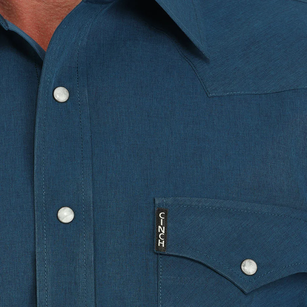 Cinch Mens ArenaFlex Blue Modern Fit Long Sleeve Snap Shirt - Image 2