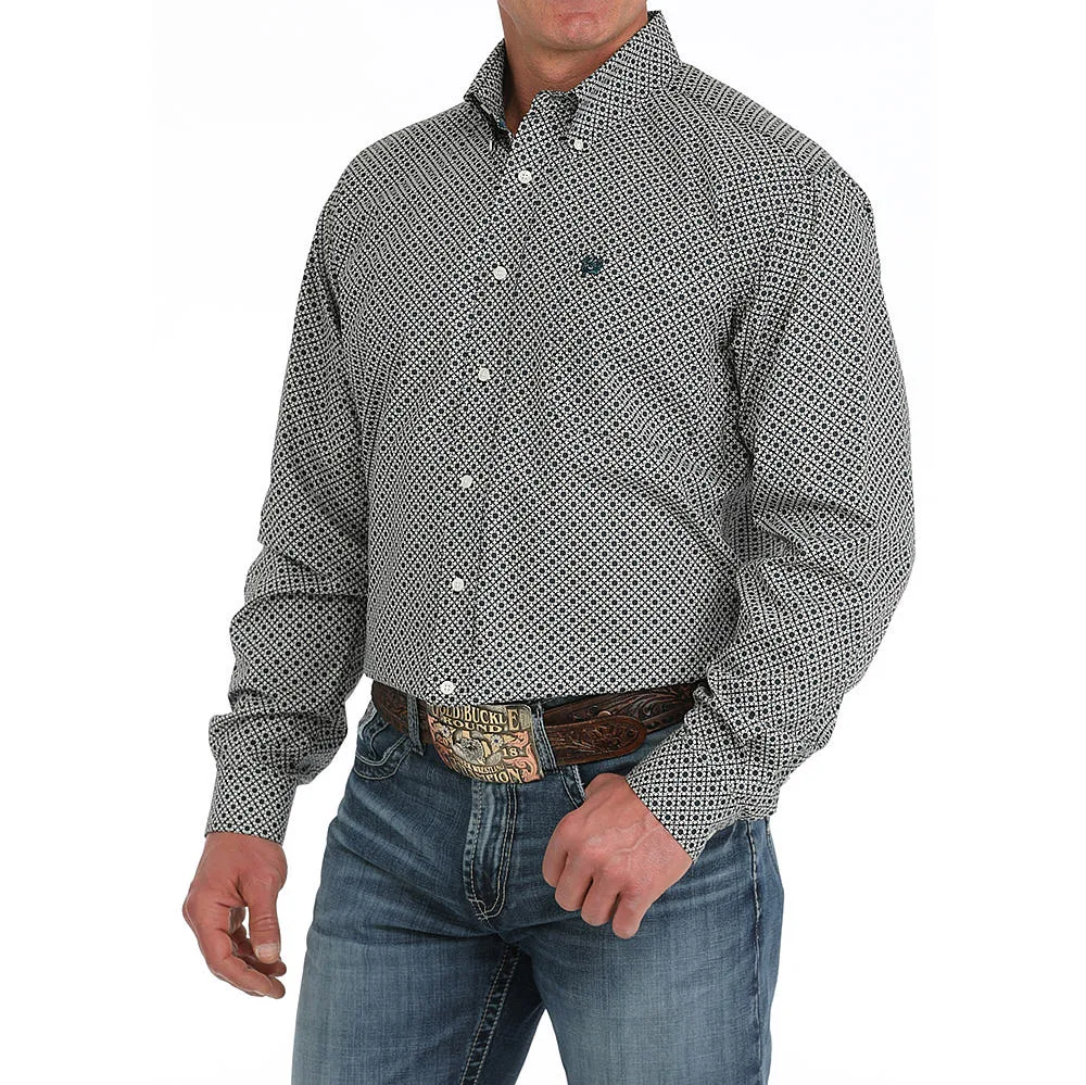 Cinch Mens Black Print Long Sleeve Shirt - Image 2