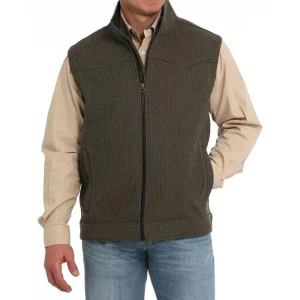 Cinch Men's Brown Wool Blend Bonded Vest