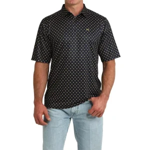 Cinch Men's Navy Diamond Print Polo