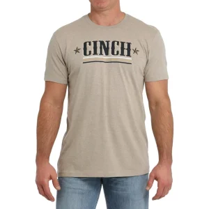 Cinch Men's Tan Crew Neck Tee