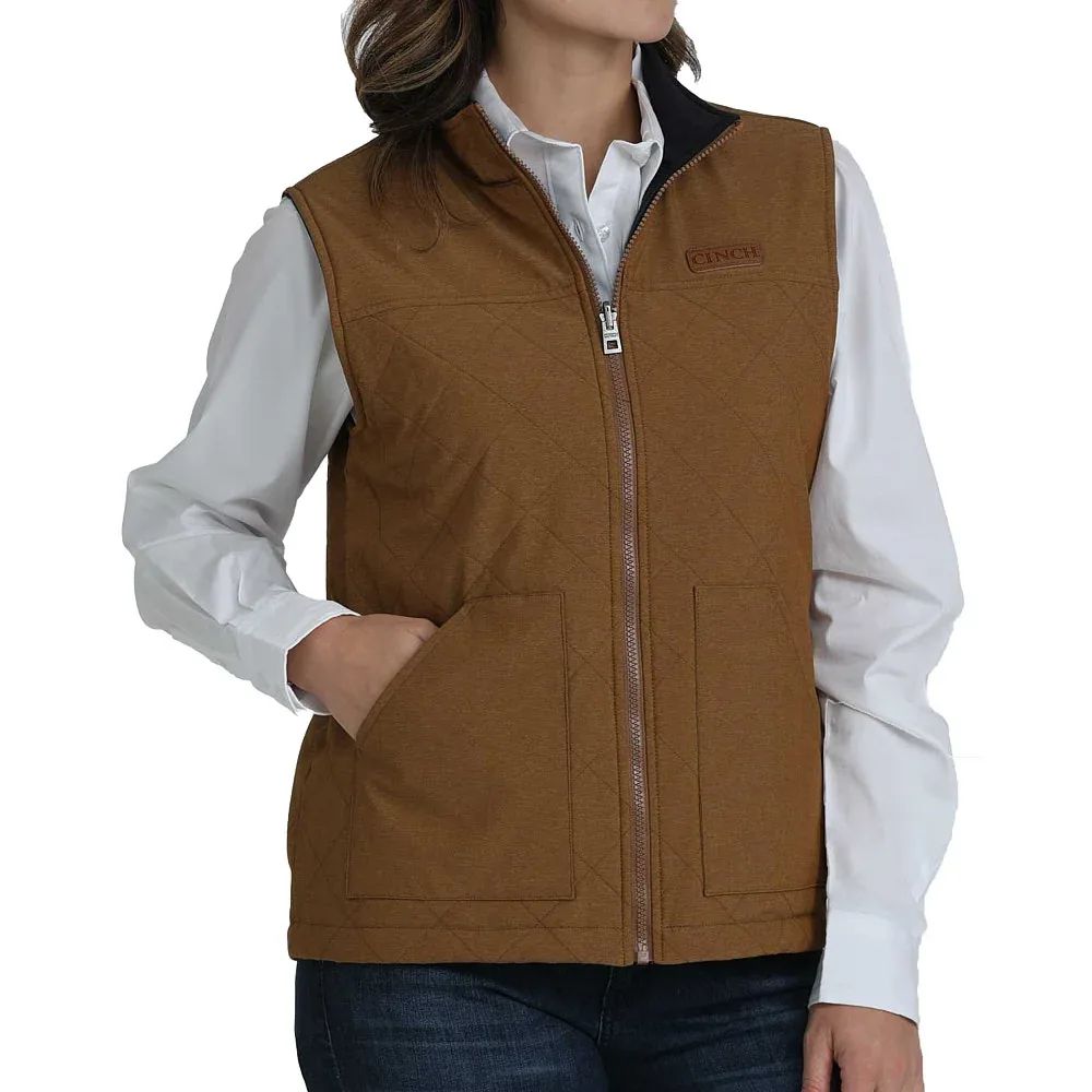 Cinch Women's Brown Reversible Vest - Image 2