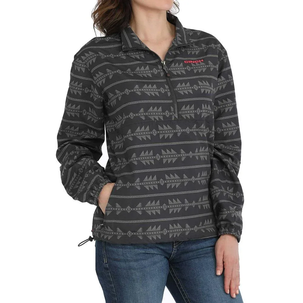Cinch Womens Grey 1/2 Zip Windbreaker