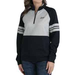 Cinch Women's Navy 1/4 Zip Pull Over